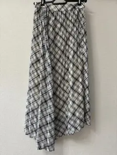3/14まで！GU チェック柄ロングスカート Sサイズ