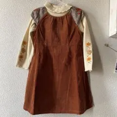 【美品】KP コーデュロイワンピース タートルニットのセット120