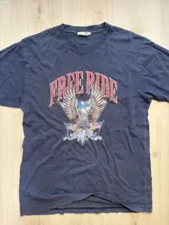 roial FREE RIDE Tシャツ ネイビー Lサイズ　アメカジ古着のサムネイル