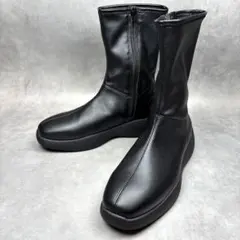 【新品】UNIQLO : C ストレッチショートブーツ ブラック 23