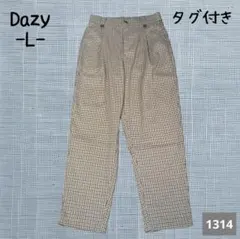 A-1314〈Dazy〉チェック柄 ワイドパンツ Lサイズ タグ付き
