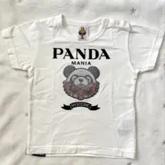 ヒスミニ パンダ スパンコール Tシャツ 白