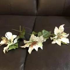 ポインセチア　造花　白
