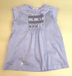 • 【美品】ファミリア系 f dash 刺繍入り薄紫ノースリーブチュニック120