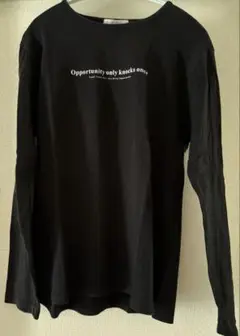 黒 ブラック 長袖Tシャツ レディース シンプル