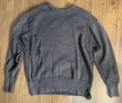 uniform experimentダメージ加工 グレー ニットソフ　最終値下げのサムネイル