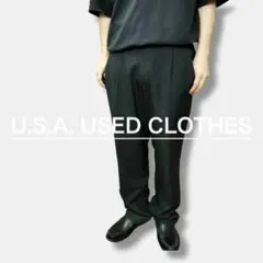 ★状態良好◎USA古着★格子柄 ブラックパンツ トラウザー SL1-819