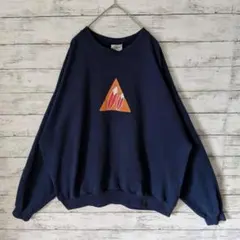 アメリカ古着スウェットプルオーバーYMCAキリスト教青年会2XLネイビーD04