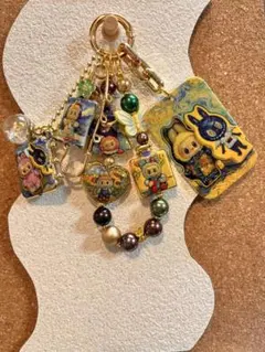 ラブブ×絵画風　ミニストラップ　ジャラジャラ