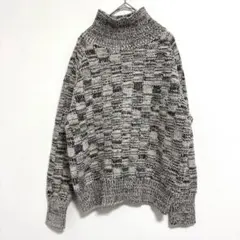 Paul Stuart (M) ニット ハイネック セーター 長袖 チェック