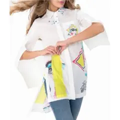 美品　デシグアルdesigual Arty shirt buttons シャツ