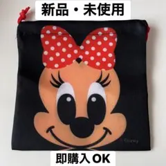 ディズニー　ミニーマウス 両面フェイスデザイン巾着袋　小物入れ【未使用】