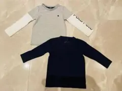 ポロ 無印良品 男の子 ネイビー ロンT 100 110 長袖 カットソー