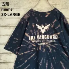 古着 ネクストレベルアパレル Tシャツ ブリーチ加工 タイダイ ネイビー 3XL
