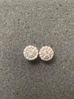 は*ル様 キラキラ パヴェ風 丸型ピアス ピンクゴールド