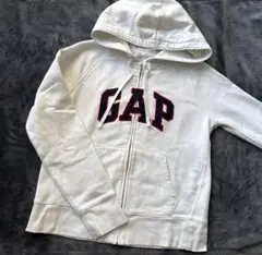 GAP ホワイト フルジップ　パーカー　S