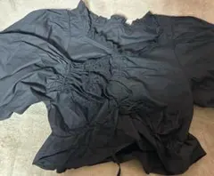 ナイスクラップ ショート トップス ボリュームスリーブ ブラック