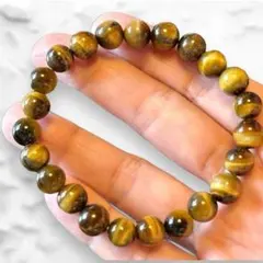 【1点】イエロータイガーアイ8mm虎目石パワーストーンブレスレット天然石