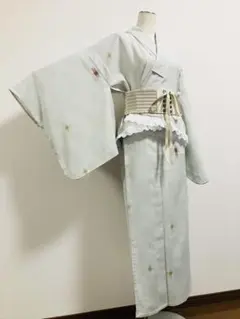 着物リメイク★本場大島紬★ワンピース&ポシェット 着物リメイク 正絹大島紬ワンピース(共生地ポシェット ベルト付き)0422