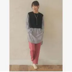 chocol raffine ストライプドッキングチュニック