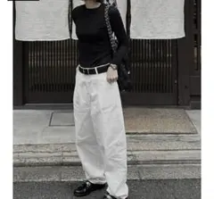ok.soon cotton white pants ホワイト　パンツのサムネイル