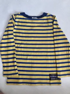 Hot Biscuits 長袖カットソー イエローとブルーのストライプ