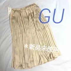 新品未使用★ホワイトベージュ サテンプリーツスカート M