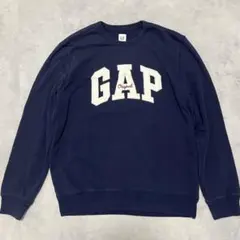 GAP スウェット トレーナー ロゴ 刺繍 ネイビー Lサイズ