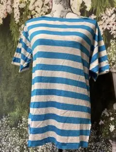 LANCEL 半袖Tシャツ　ボーダーブルー　Mサイズのサムネイル