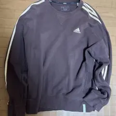 adidas ブラウン クルーネック トレーナー