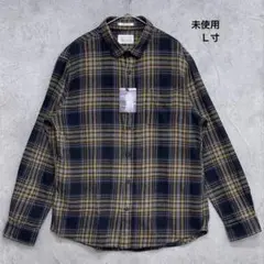 【未使用】GLOVE HOUSE チェック柄ネルシャツ Ｌ寸 ブラック イエロー