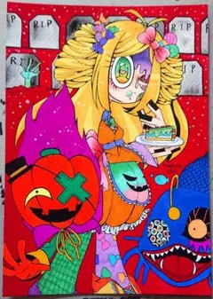 アート イラスト オリジナル 絵画 原画 創作 一点物 限定 かわいい 女の子 原画】一点物 アナログ イラスト オリジナル 創作 女の子 手描き