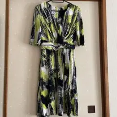 【SALE】Ellen Tracy ストライプ柄 ラップワンピース サイズ14のサムネイル