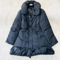 provador ダウン　　ロングコート　ビジュー Aライン　フレア　ブラック