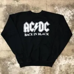 古着 00年代 AC/DC バンドプリント スウェット ブラック