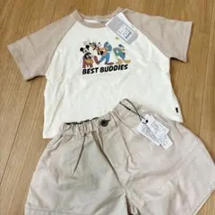 【新品タグ付】バースデイディズニーTシャツ(90) maninaパンツ(80)
