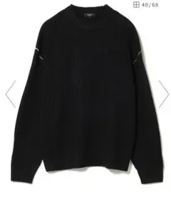 ビームス　リブ編み ブラックニット セーター