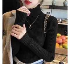 GRL タートルネックリブニットトップス[k8534v] 2着