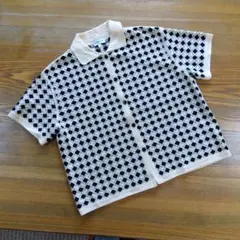 美品　McGREGOR かぎ針編風半袖ニットシャツ Mサイズ 　マックレガー