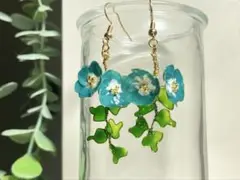 ネモフィラ お花ワイヤーアート ピアス
