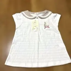 doudou bear うさぎ刺繍 Tシャツ 100cm