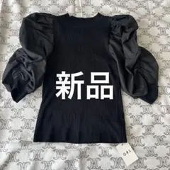 GRL リブ編みパフスリーブシャツ フリーサイズ