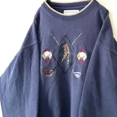 SHENANDOAH ゴルフ 刺繍 スウェット トレーナー L ネイビー紺色古着