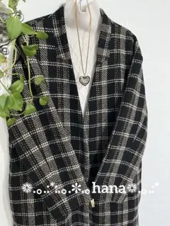 ❁ELENCARE DUE ノーカラー　チェックロングコート ❁