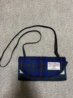 Harris Tweed ショルダーバッグ 青系チェック
