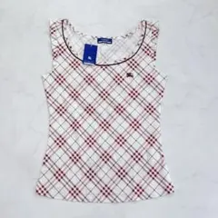y2k 平成 バーバリーブルーレーベル ロゴ刺繍 ノバチェックトップス 38