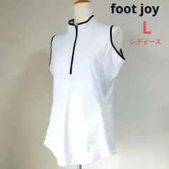 フットジョイ♡刺繍ロゴ/モックネック♡ノースリーブ♡L　ゴルフ/スポーツ/テニス
