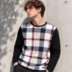 希少/美品/LL✨ブラックレーベルクレストブリッジ 長袖カットソー CBチェックのサムネイル