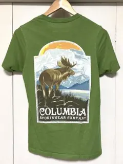【バックプリント】コロンビア 半袖Tシャツ ヘラジカ 雪山 グリーン メンズSのサムネイル