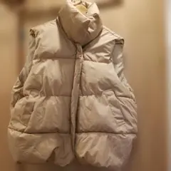 ポリエステル ダウンベスト ベージュM-Lサイズ 韓国 TRUBE